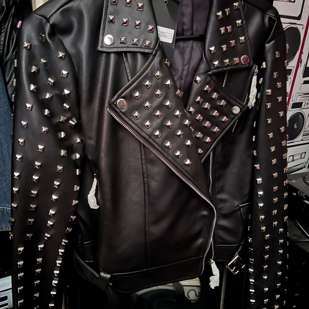 Studded Black Leather Jacket